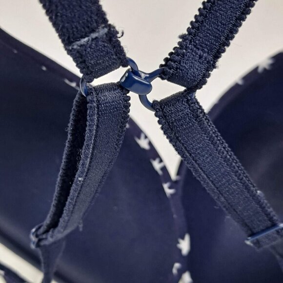 Tommy Hilfiger Size 36B Micro Push Up Bra Navy Blue White Stars Adj Straps NWOT - Picture 12 of 14